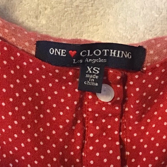 Red Poka Dot Off Shoulder Top - Picture 3 of 4